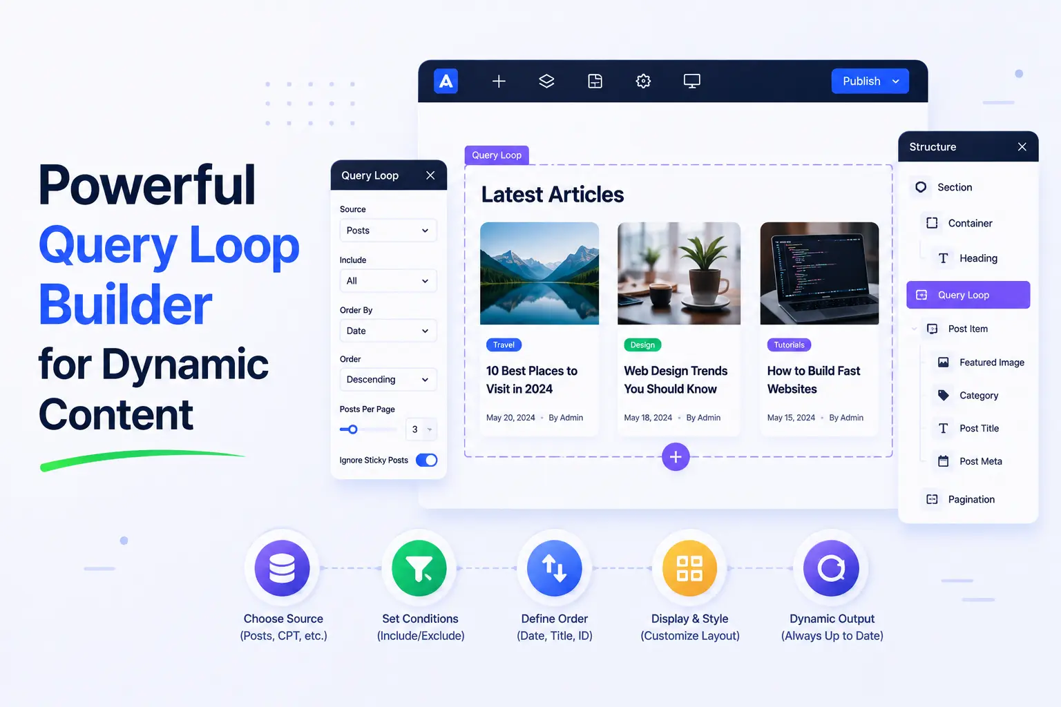 Powerful query loop builder for dynamic content