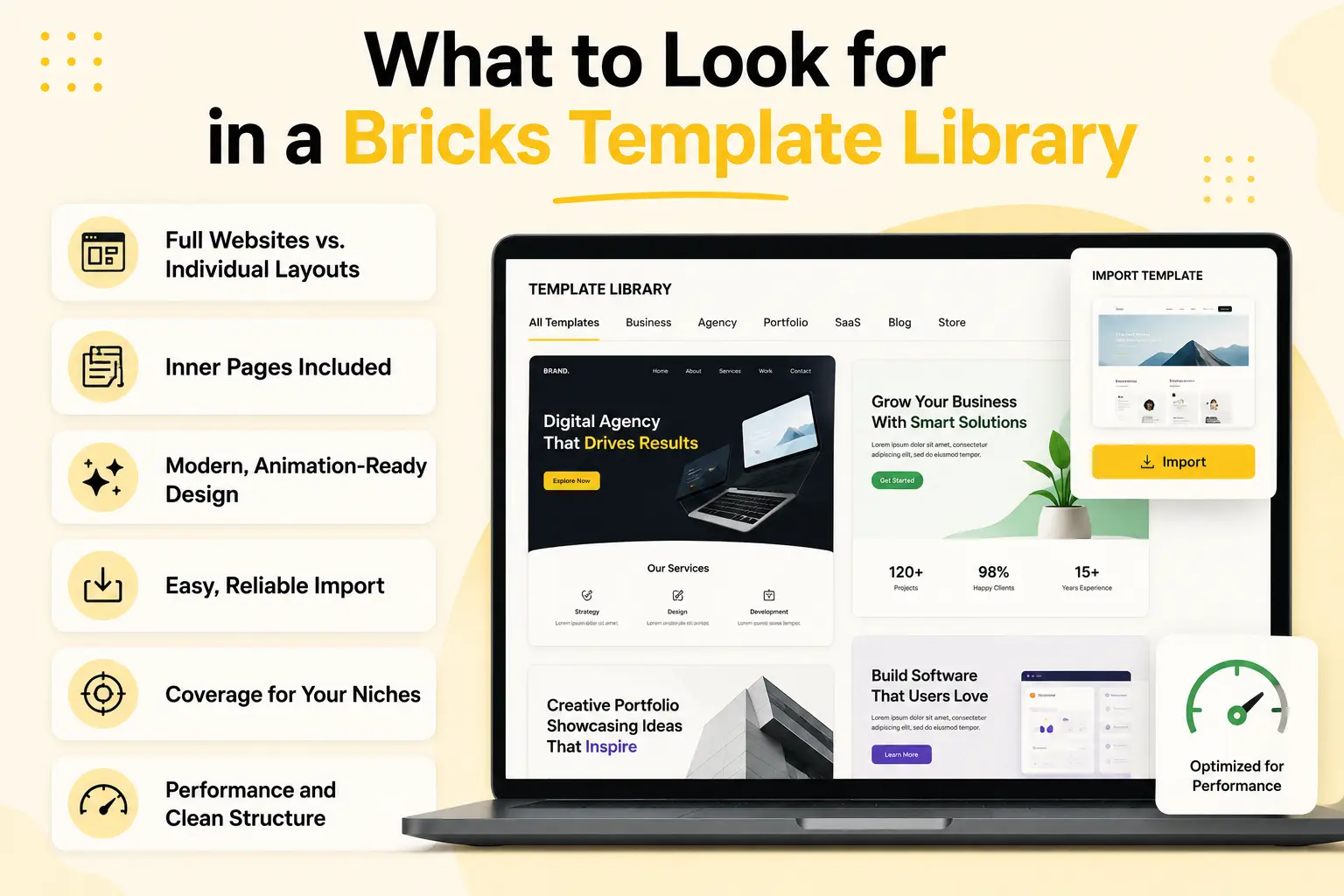 What to look for in a bricks template library