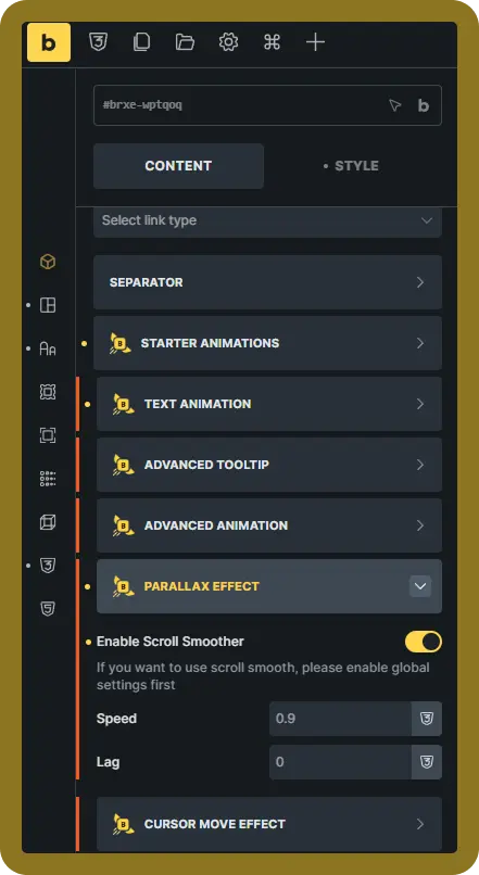 Add parallax