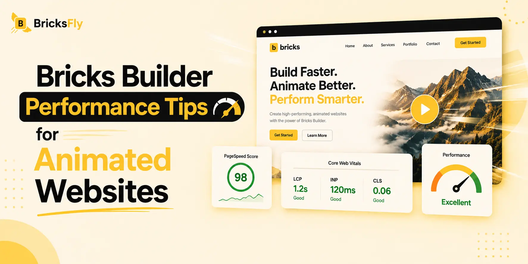 Bricks builder performance tips for animated websites