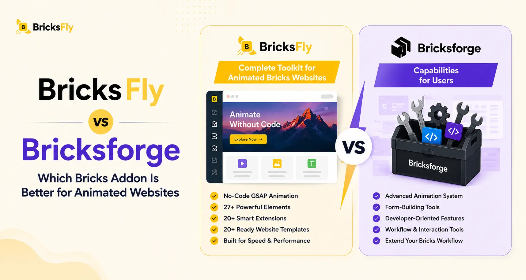 Bricksfly vs bricksforge which bricks addon is better for animated websites