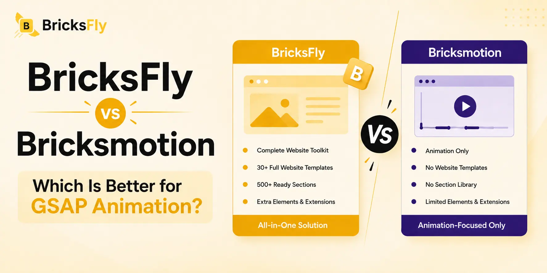 BricksFly vs Bricksmotion: Which Is Better for GSAP Animation?