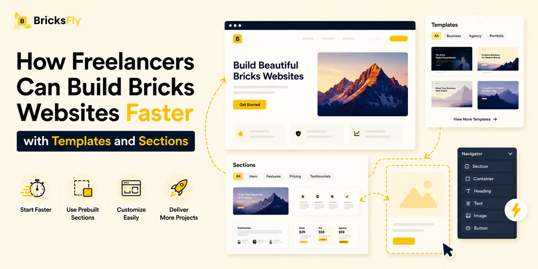 How freelancers can build bricks websites faster with templates and sections