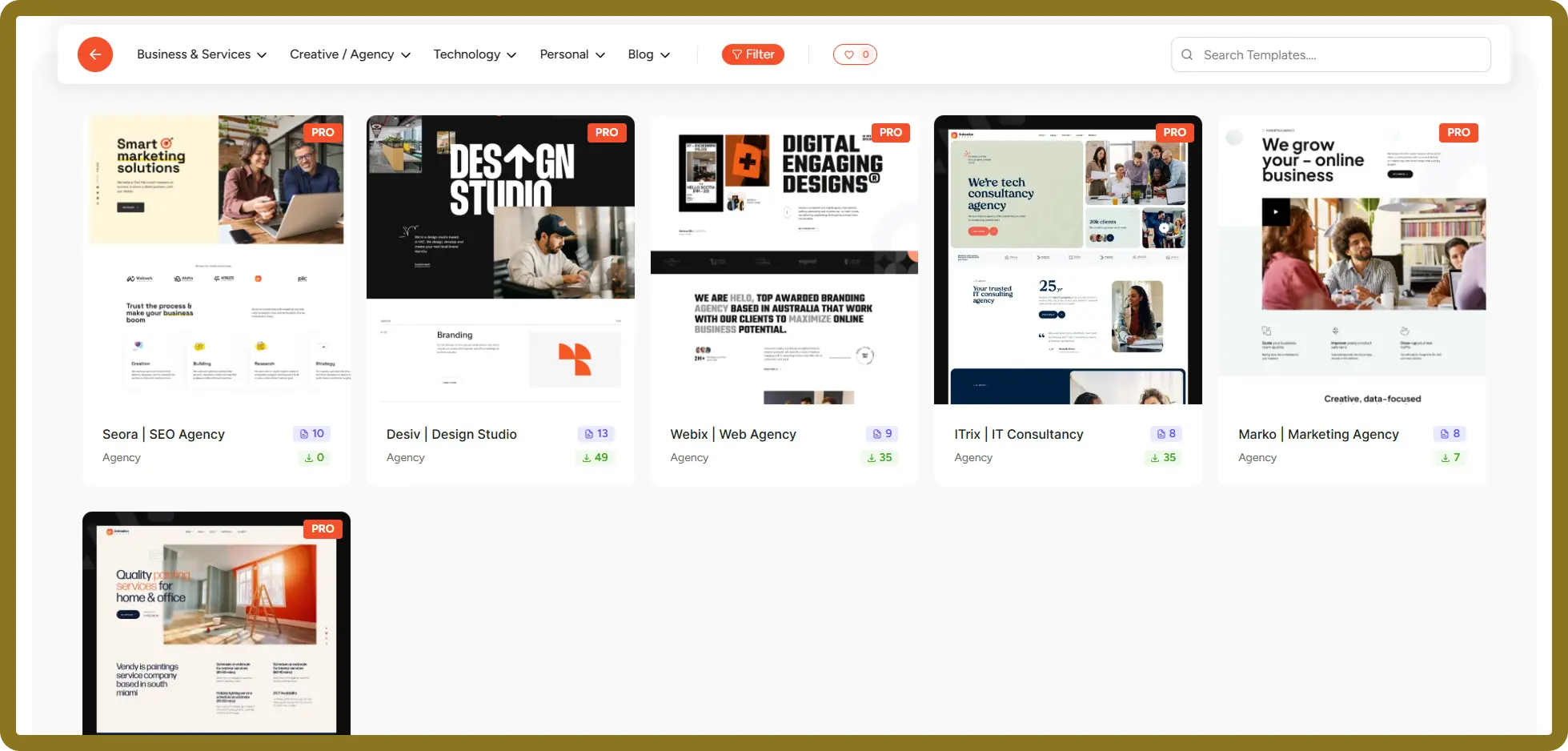 Import complete bricks website templates
