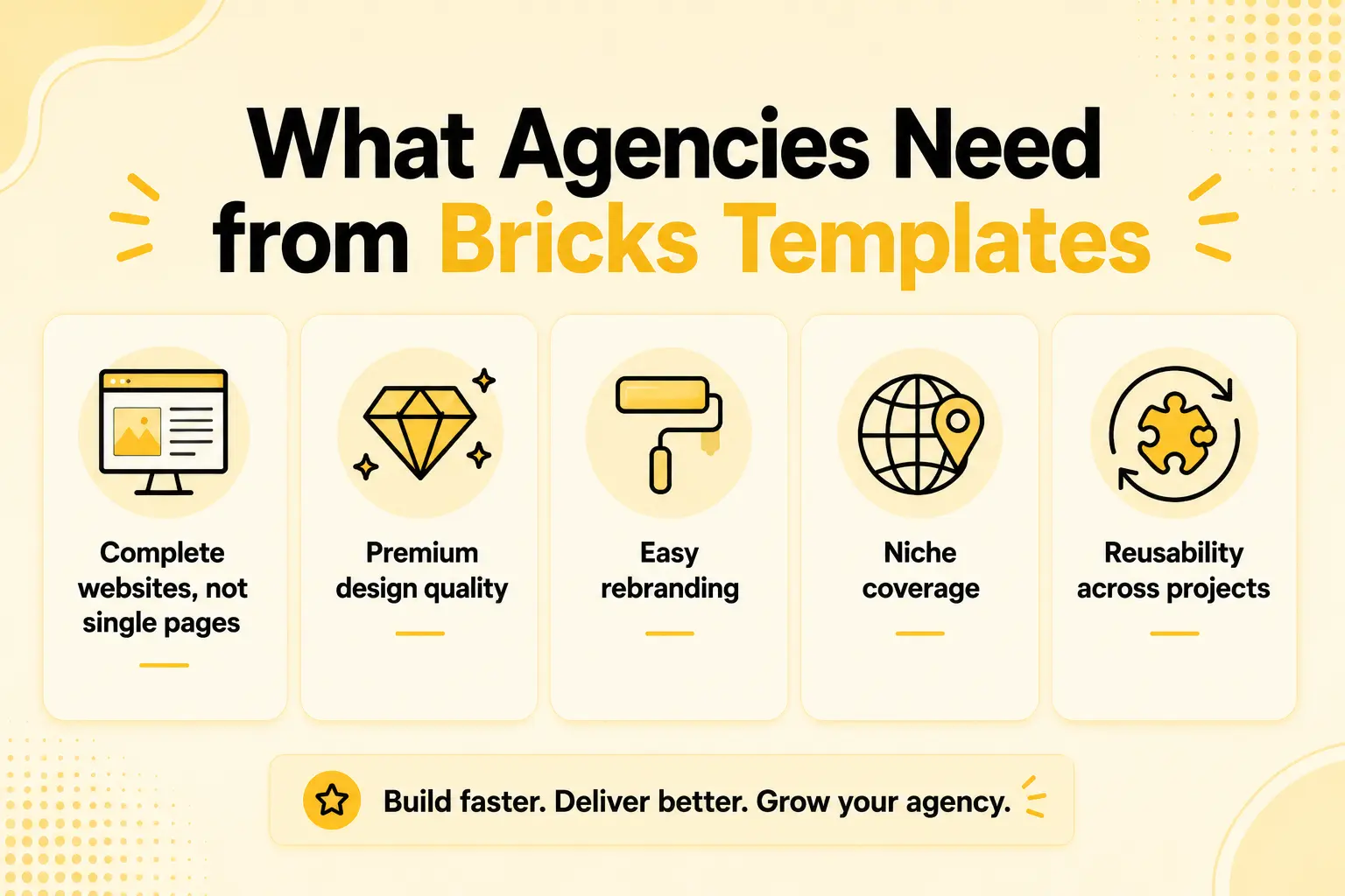 What agencies need from bricks templates