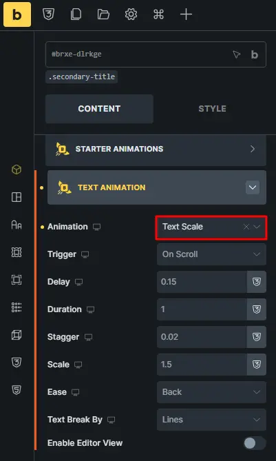 Text scale