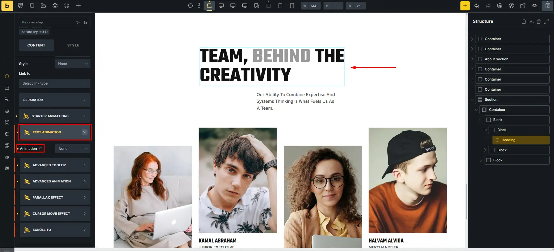Open edit with elementor 