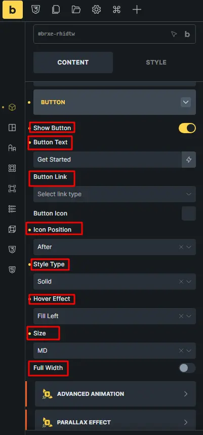 Button configuration