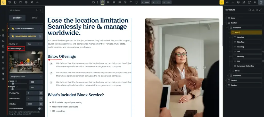 Choosing image 