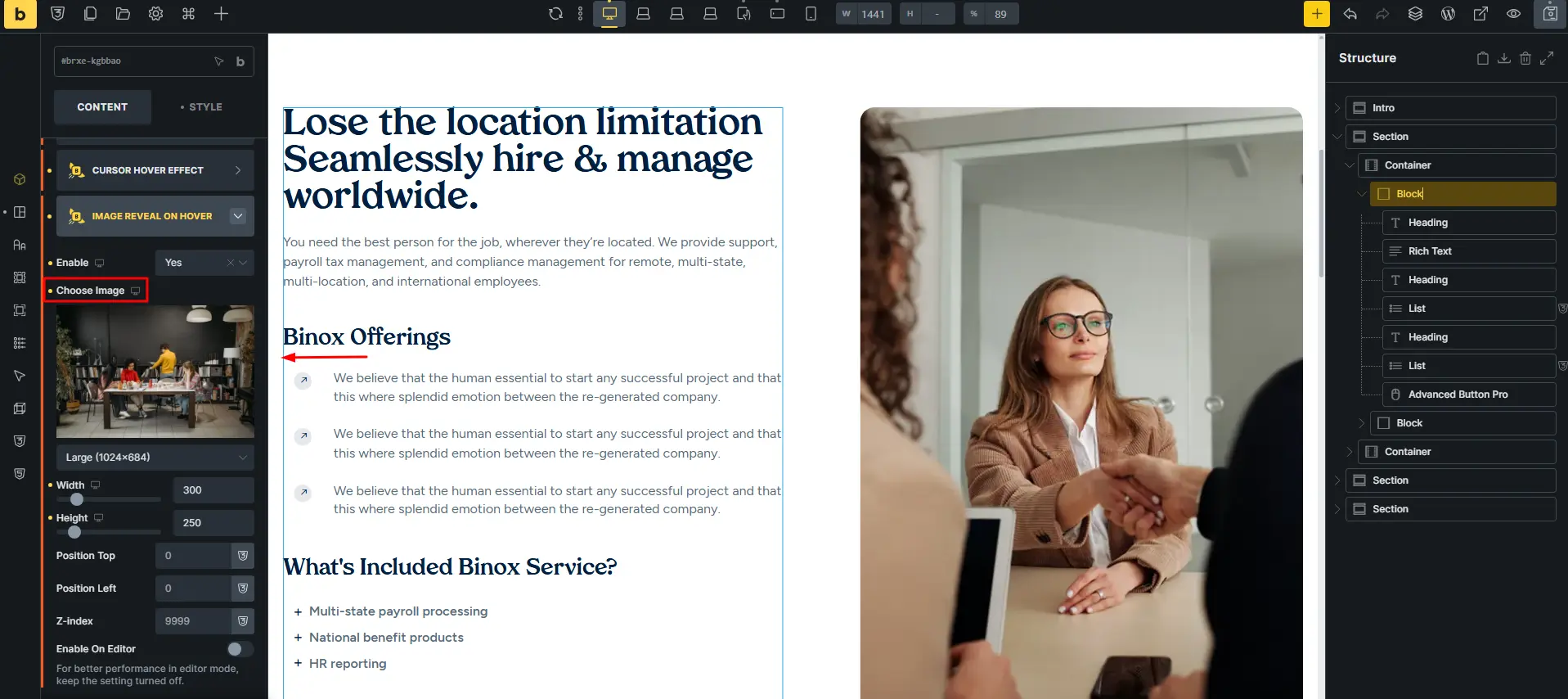 Choosing image 