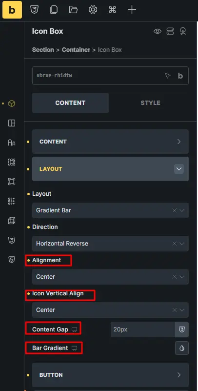 Configure layout settings