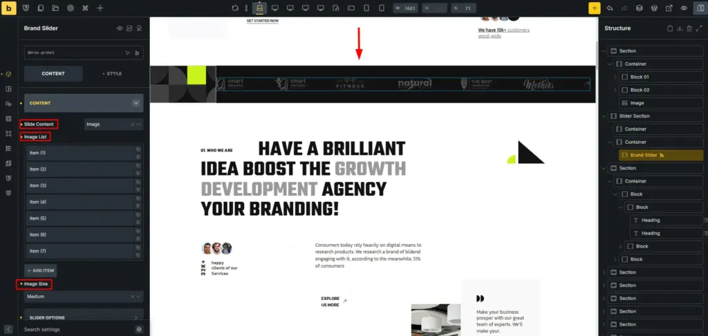 Content image controls 