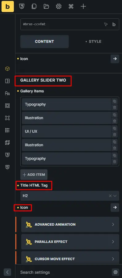 Customizing title icon