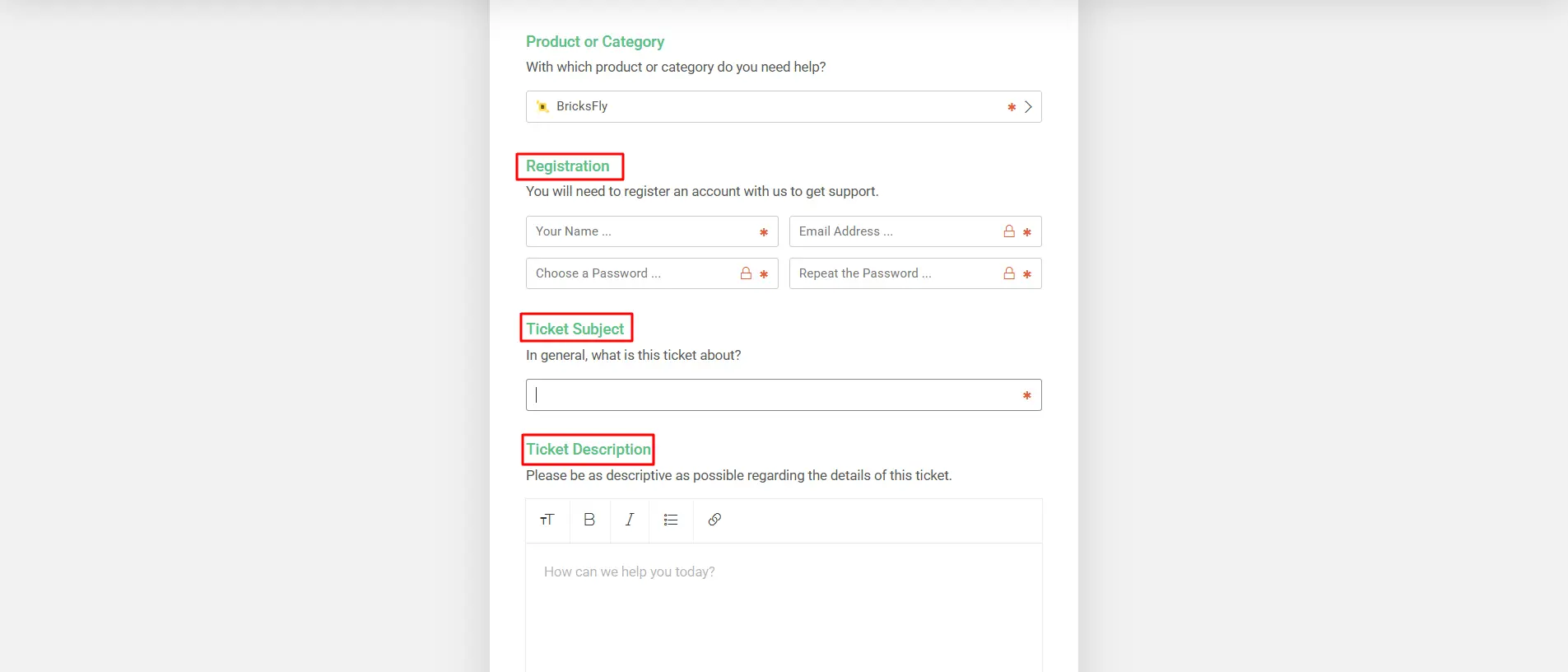 Enter your information and describe the issue 