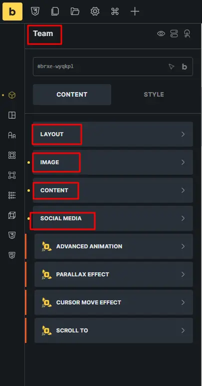 Layout section 
