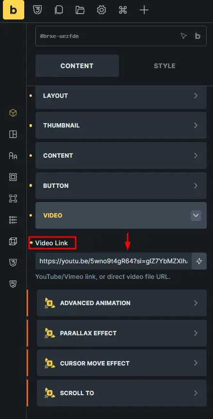 Add a video link