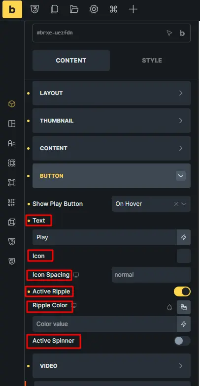 Button settings customized