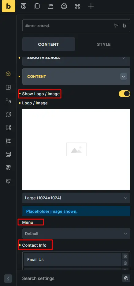 Content configuration
