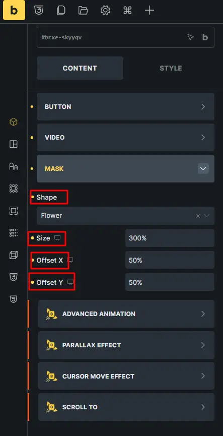 Mask configuration