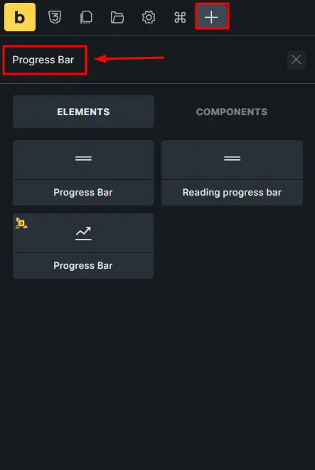 Search progress bar in search field